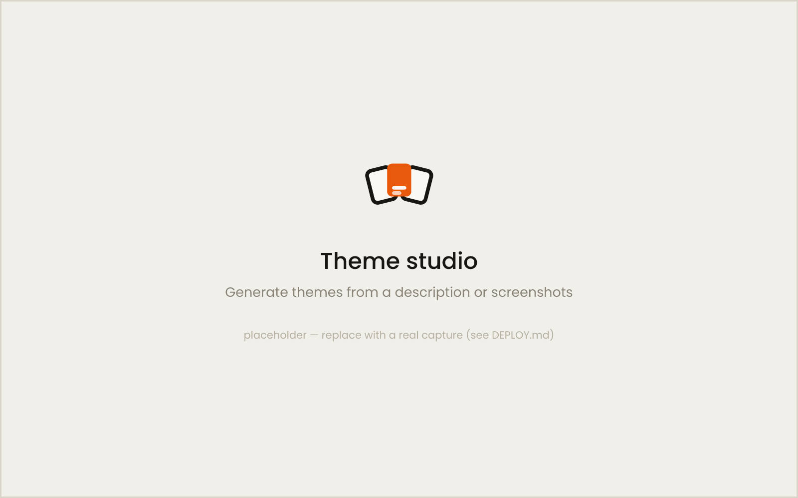 Theme studio gallery with generated theme previews